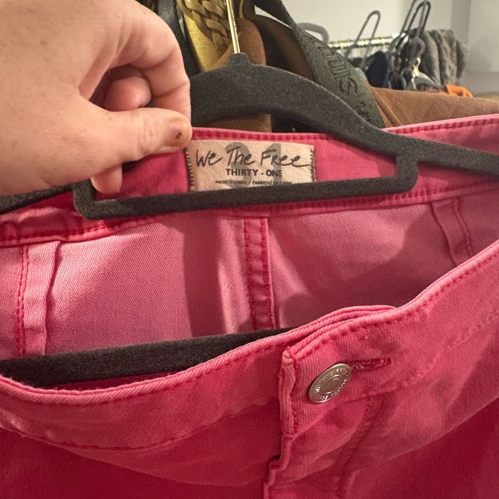 We The Free Pink Flare Jeans